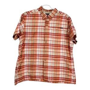 Eddie Bauer Hiking/Fishing Shirt Mens‎ 2XL Plaid Short Sleeve Shirt